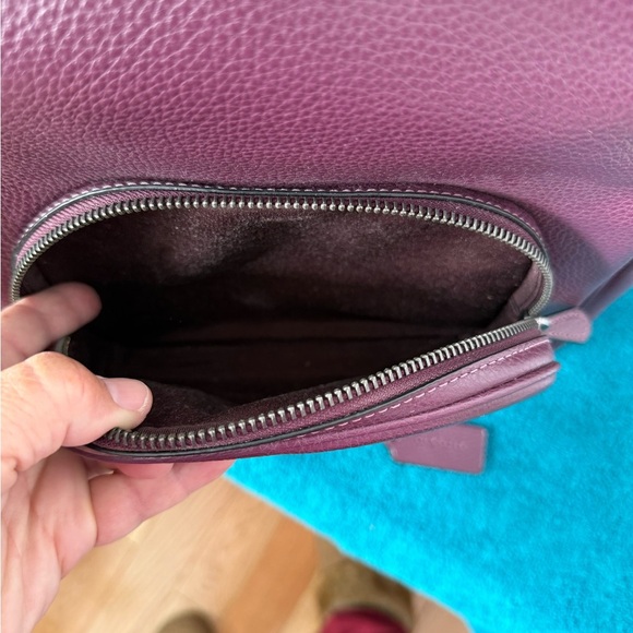 EUC Coach Court Backpack Pebbled Purple Leather 5666 EUC & Roomy! Hangtag & Card - Picture 7 of 12
